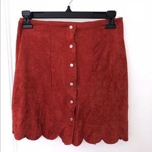 Boutique suede button up skirt!